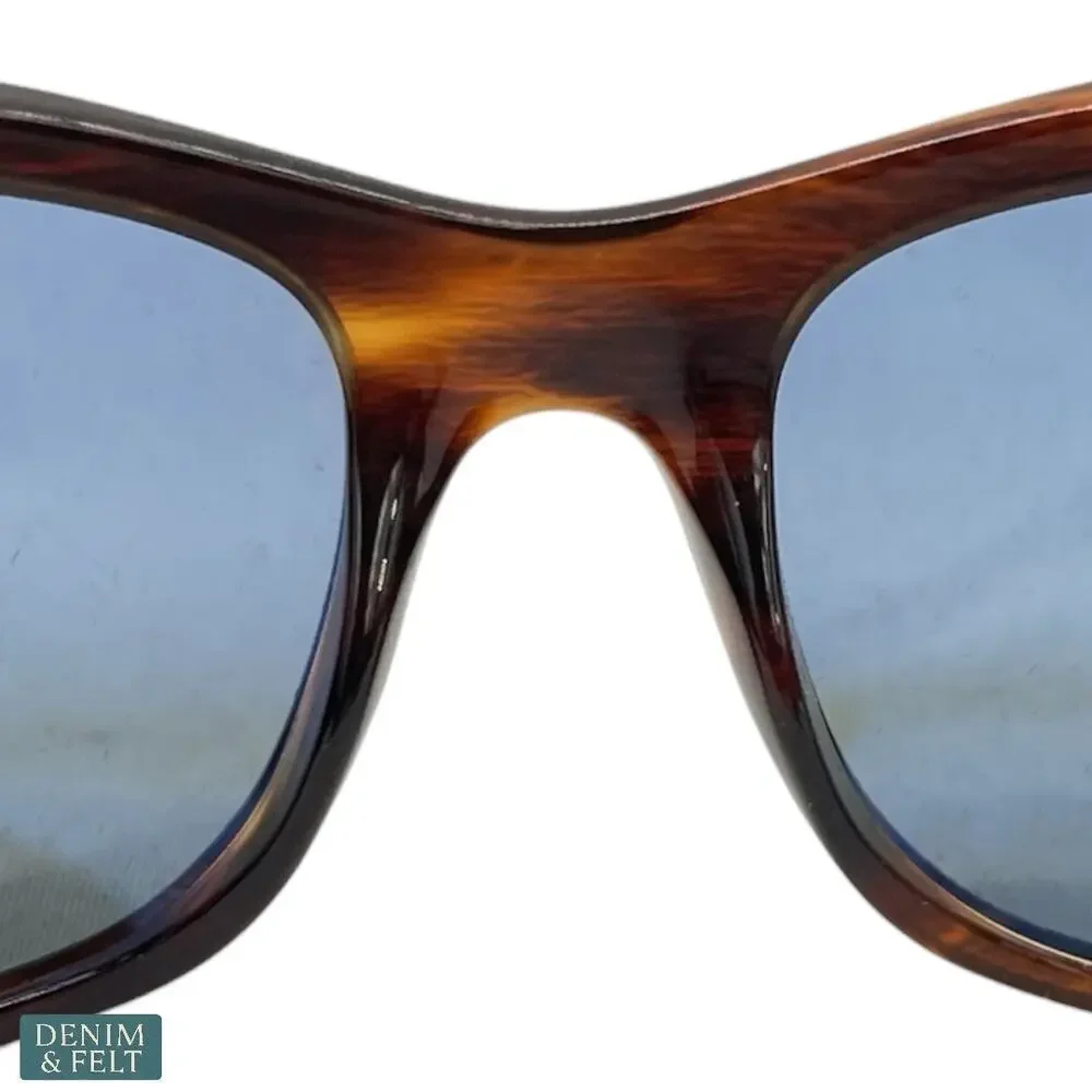 NEW Ray-Ban Unisex Balorette Striped Havana Pillow Frame Blue‎ Lens Sunglasses